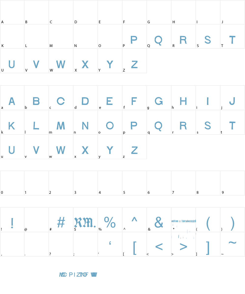 Stoehr numbers Font Character